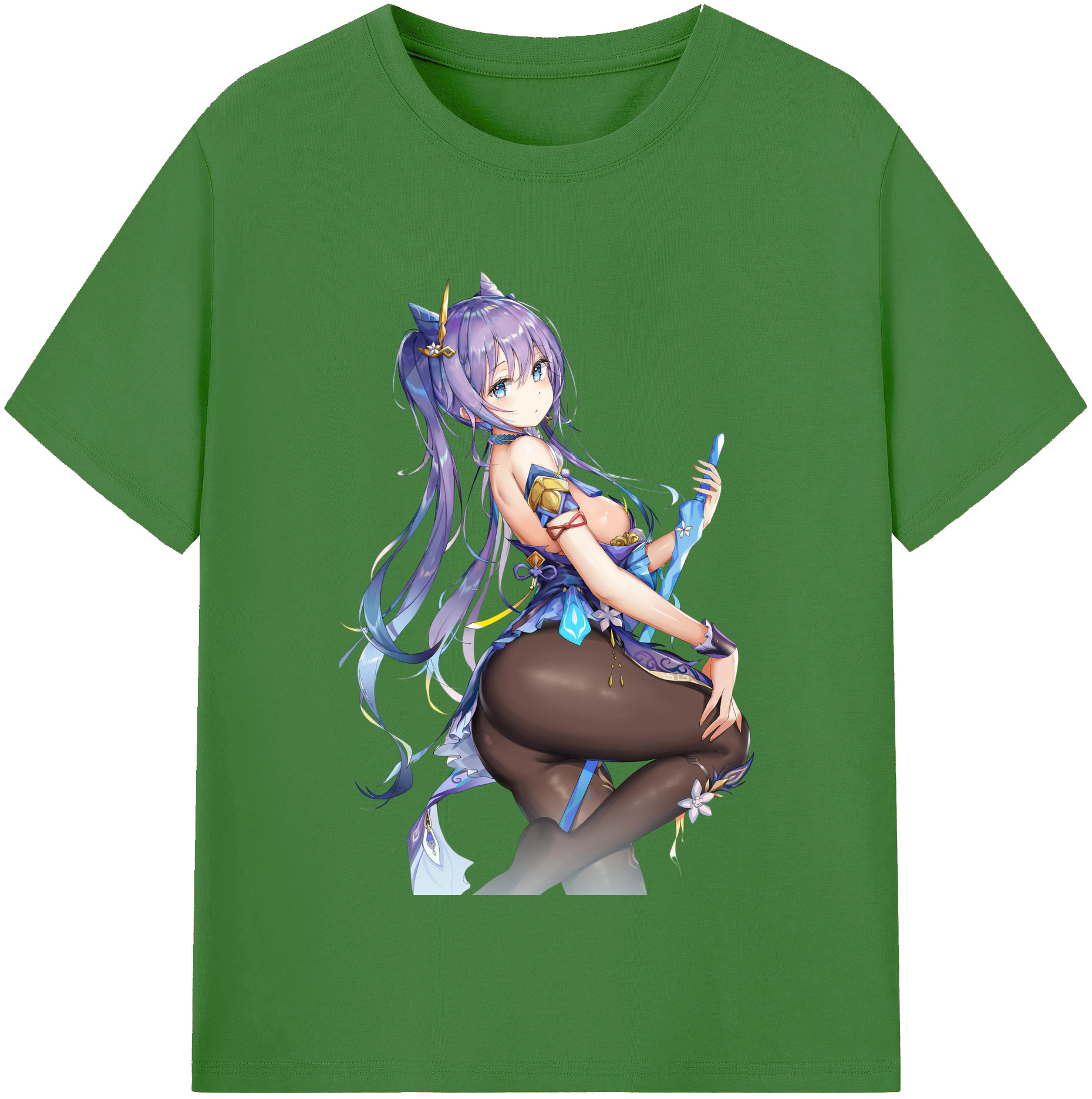 げんし神 刻晴 こくせい genshin Kokusei レディースカジュアルプリントTシャツ（綿100％）